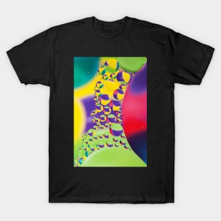 Colorful close up of oil drops in water T-Shirt